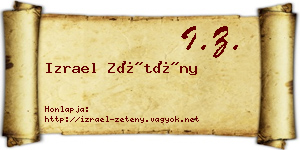 Izrael Zétény névjegykártya